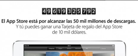 La firma tecnológica Apple regalará una tarjeta de 10,000 dólares para su tienda de aplicaciones App Store al usuario que descargue la app 50,000 millones. “Nos estamos acercando a los 50,000 millones […]